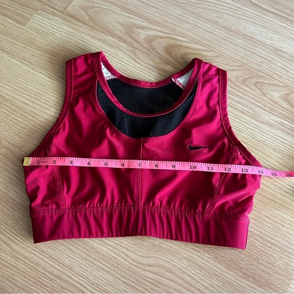 Vintage Nike Red Black Mesh Training Sports Bra Medium